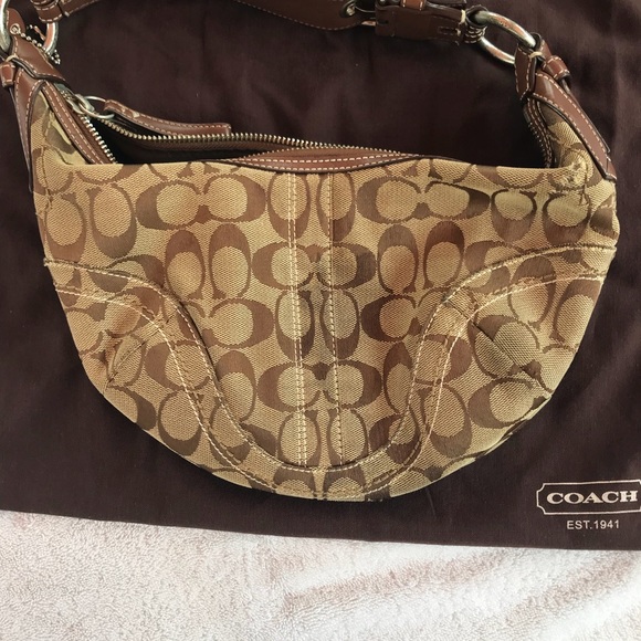 SOLD Coach signature small brown shoulder bag - Picture 5 of 6